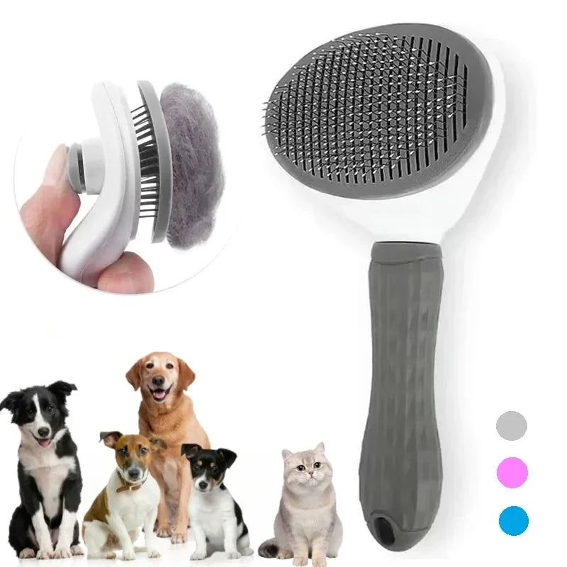 Brosse Démêlante Auto-Nettoyante pour Chien et Chat