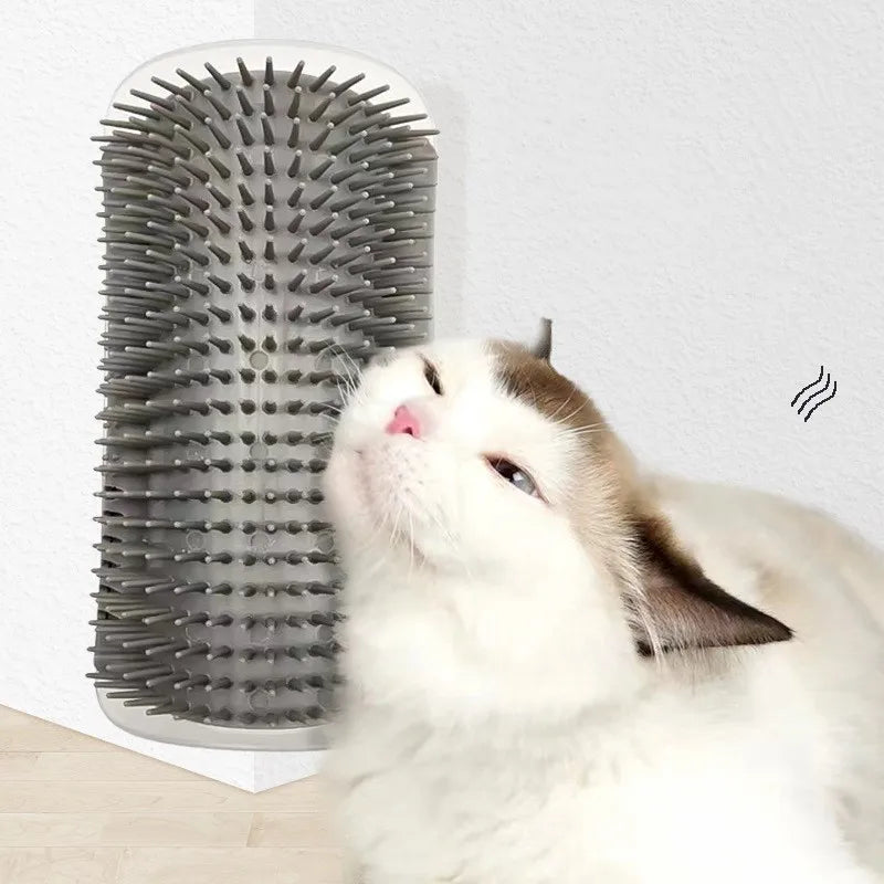 Brosse Masseuse d'Angle pour Chat - Anti-Poils Auto-Toilettage