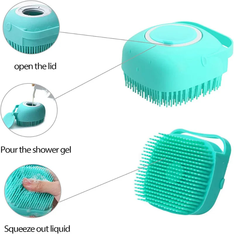 Brosse de Bain Silicone Douce - Massage & Shampoing pour Chien