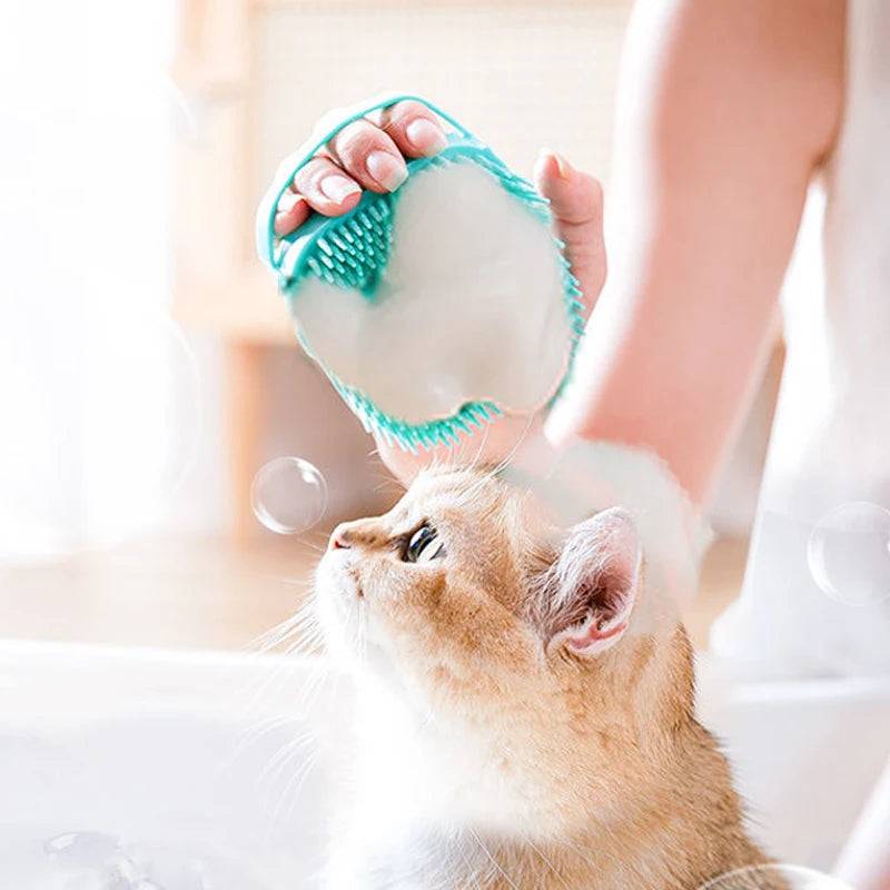 Brosse de Bain Silicone Douce - Massage & Shampoing pour Chien