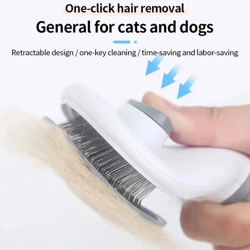 Brosse Démêlante Auto-Nettoyante pour Chien et Chat