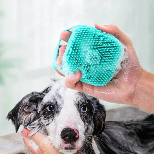 Brosse de Bain Silicone Douce - Massage & Shampoing pour Chien
